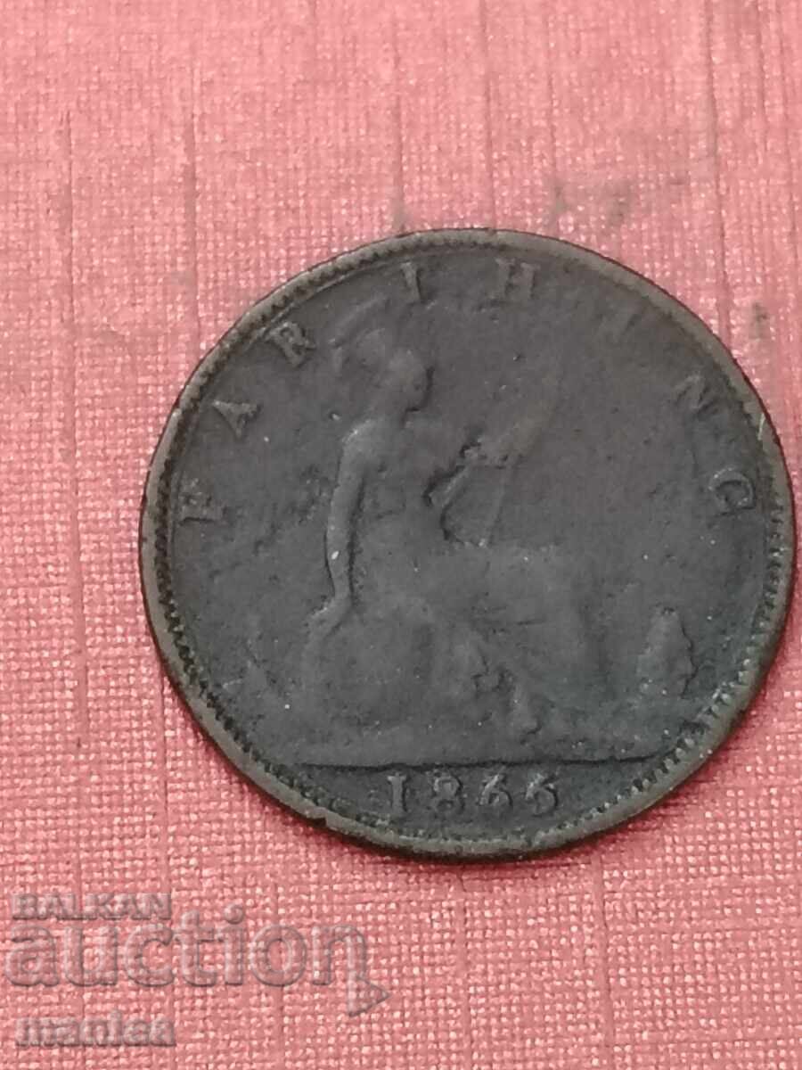 1 farthing 1865