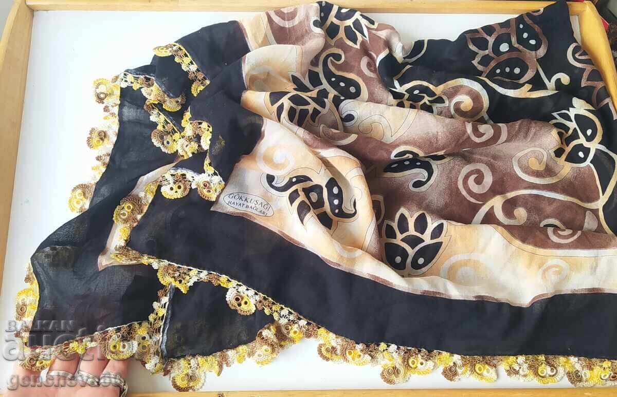 Square headscarf with needle lace with price € 25.00 | 48.90 BGN