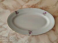 Set de masă bulgăresc din porțelan alb cu flori și