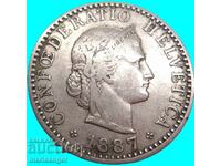 20 Rapen 1887 Elveția Cantonul Berna - an rar
