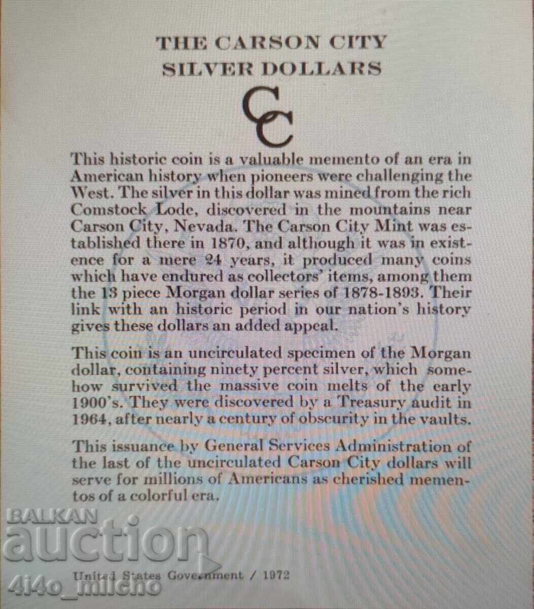 MORGAN DOLLAR 1885 Carson City! Exceptional Silver coin - 5 MORGAN DOLLAR 1885 Carson City! Exceptional Silver coin - 5