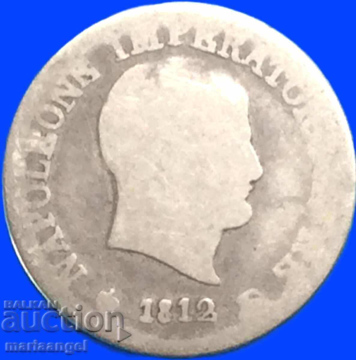 Livrarea Napoleon 10 Soldi 1812 Italia Argint - Rar