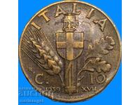 10 Centesimi 1939 Italia Fascismul Victor Emmanuel III Bronz