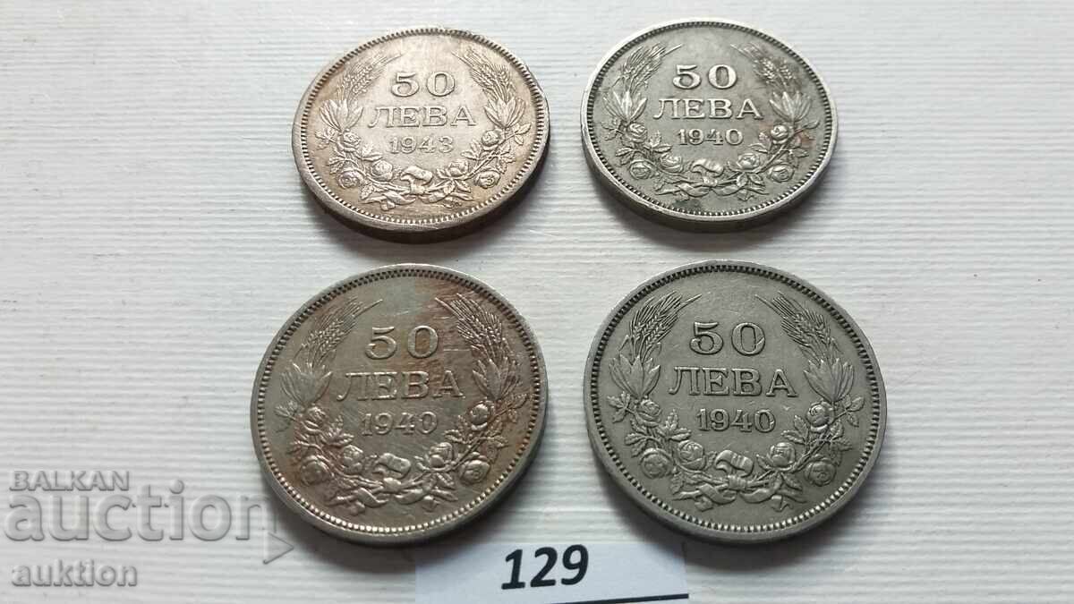 Licitație 50 LEVA 1940 ȘI 1943 - 4 BUCĂȚI
