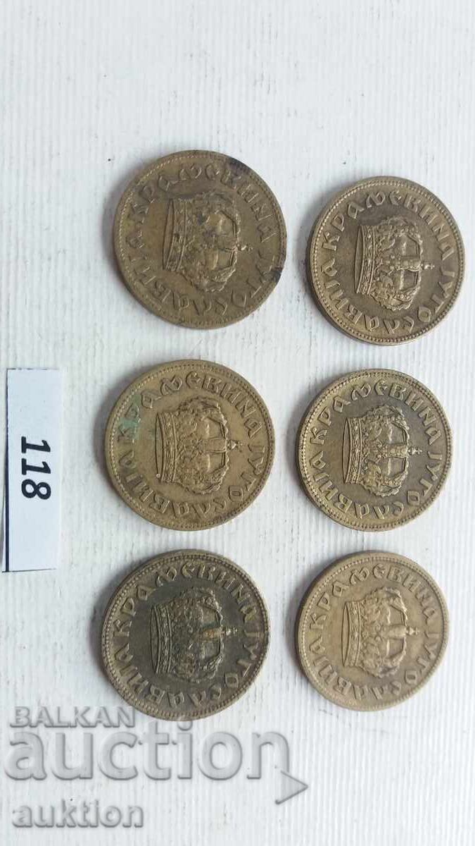 Livrarea 1 dinar 1938, 6 bucăți