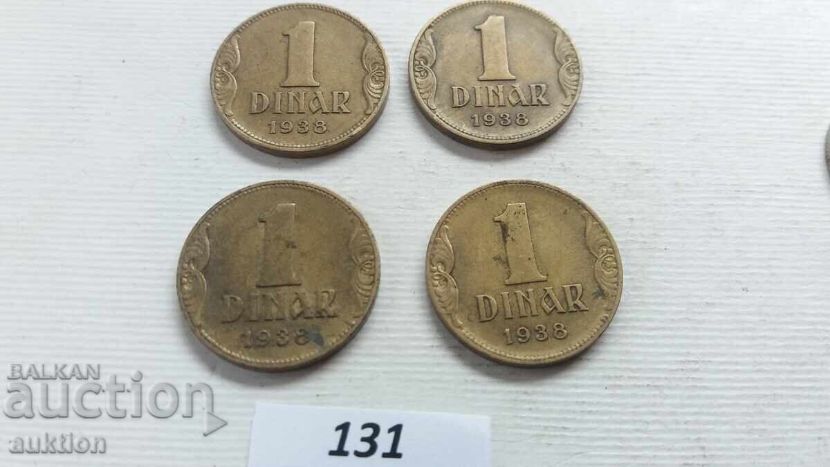 Delivery of 1 dinar 1938 4 pieces