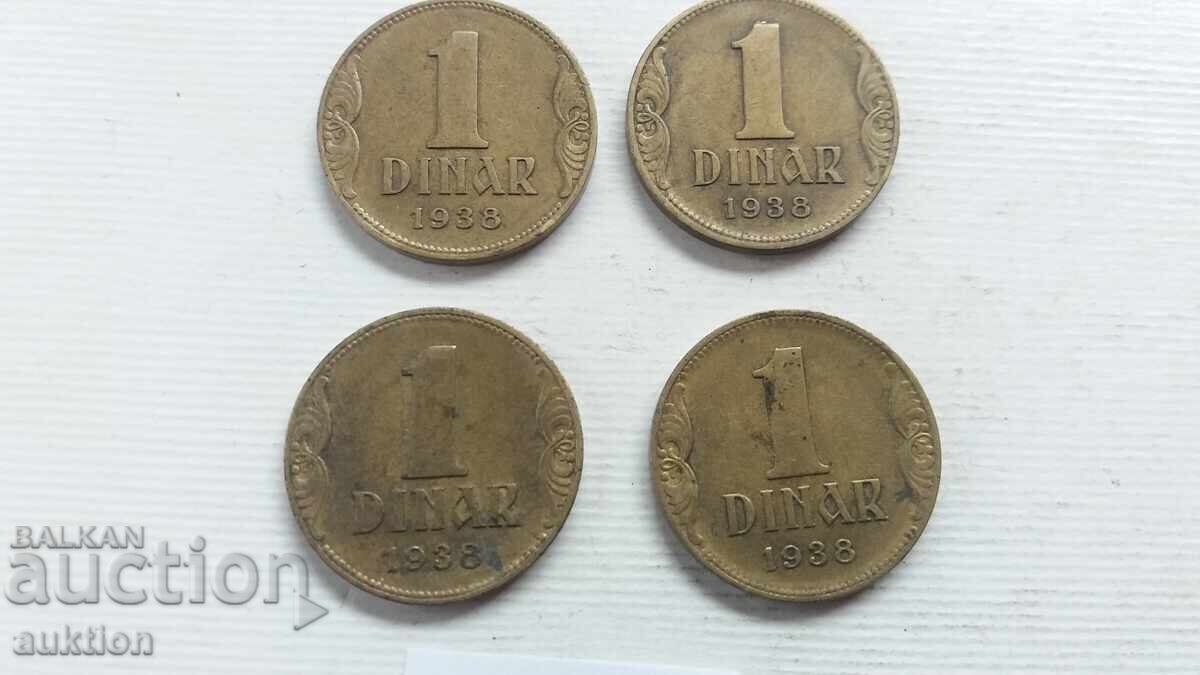 1 dinar 1938 4 pieces