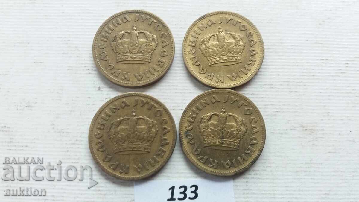 LOT DE 4 BUCĂȚI A CÂTE 1 DINAR 1938 - 5