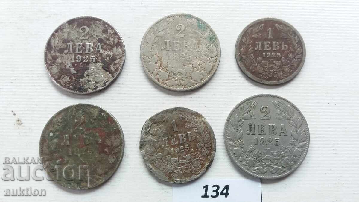 КОЛЕКЦИЯ ОТ 1 И 2 ЛЕВА 1925 ГОДИНА СЪС И БЕЗ ЧЕРТА