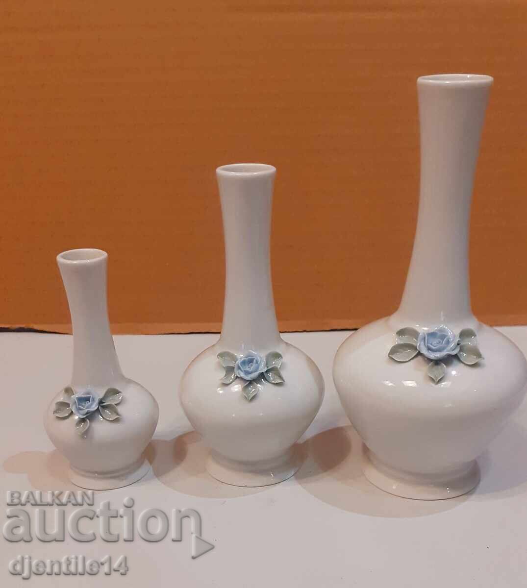 Three porcelain vases Bulgaria