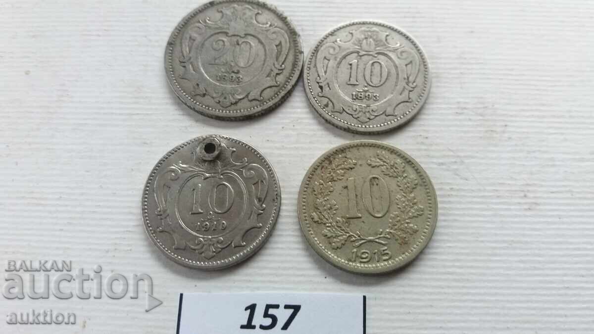 Доставка на КОЛЕКИЯ ОТ 4 БРОЯ СРЪБСКИ МОНЕТИ ОТ 1893 ГОДИНА