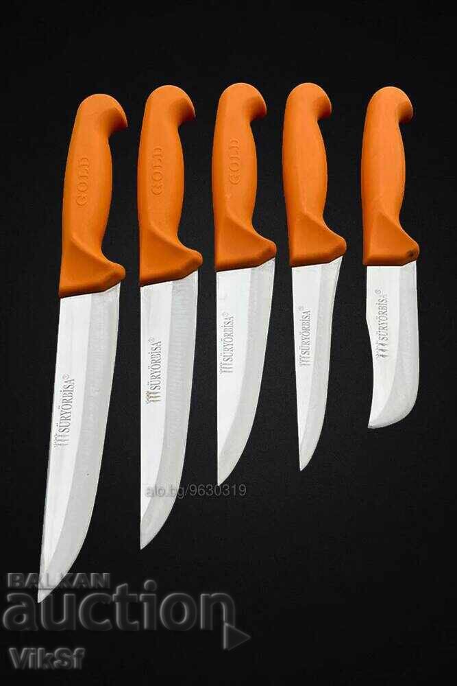 Δημοπρασία Σετ με 5 ποιοτικά τουρκικά μαχαίρια κρεοπωλείου
