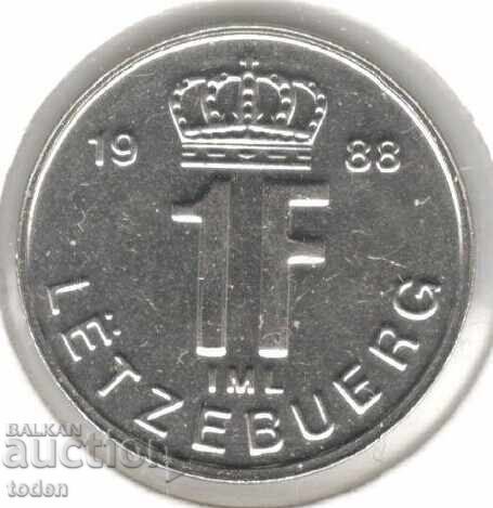 Luxembourg-1 Franc-1988-KM# 63-Jean Luxembourg-1 Franc-1988-KM# 63-Jean