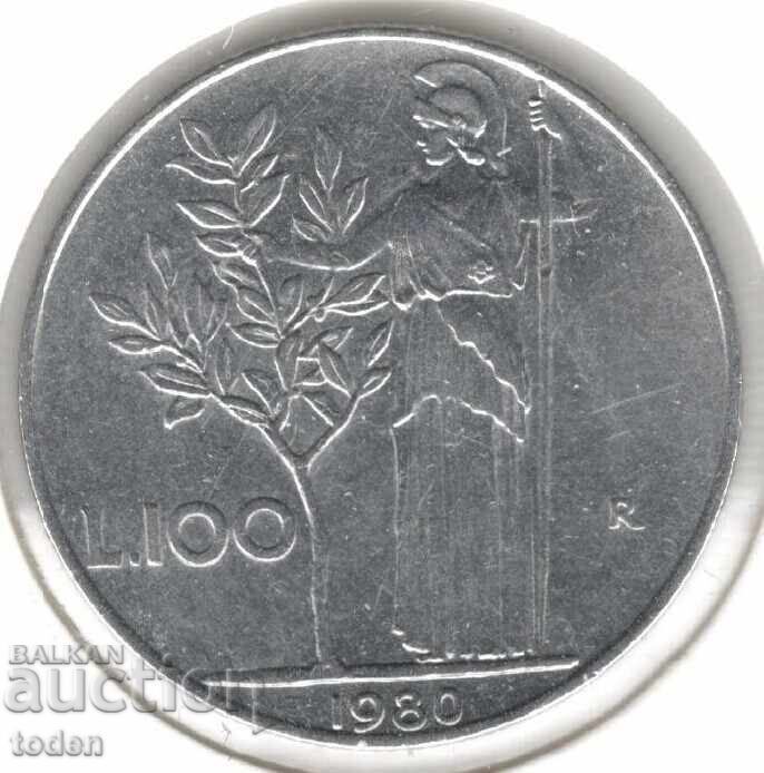 Italy-100 Lire-1980 R-KM# 96.1-large type