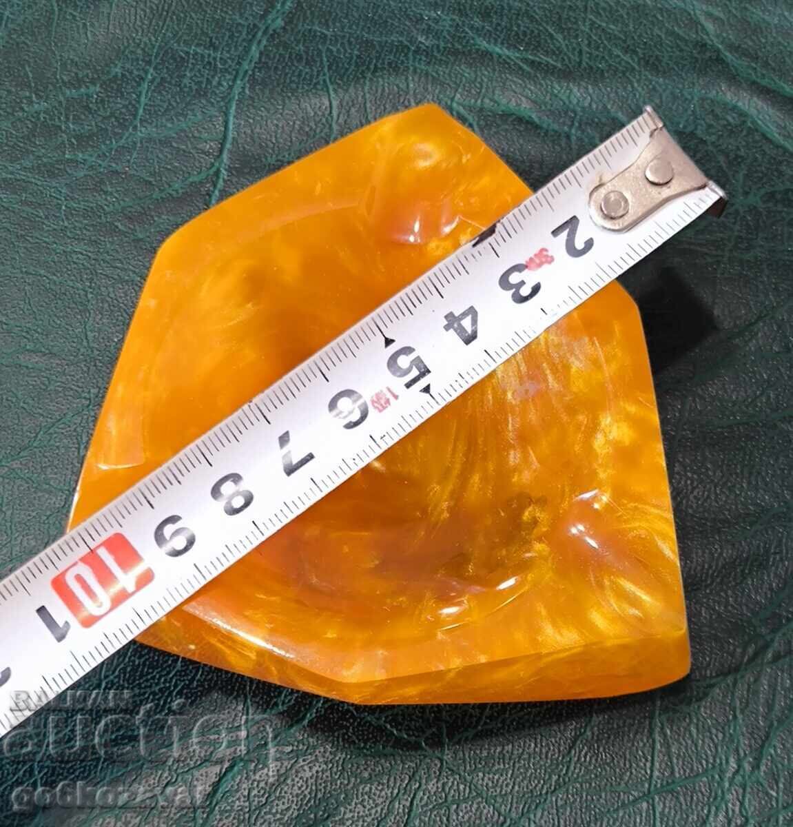 Доставка на Пепелник Catalin, карамел, бакелит, медено-кехлибар, 70-те !