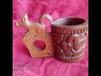 Ξυλόγλυπτο ποιμενικής τέχνης. Ποτήρι