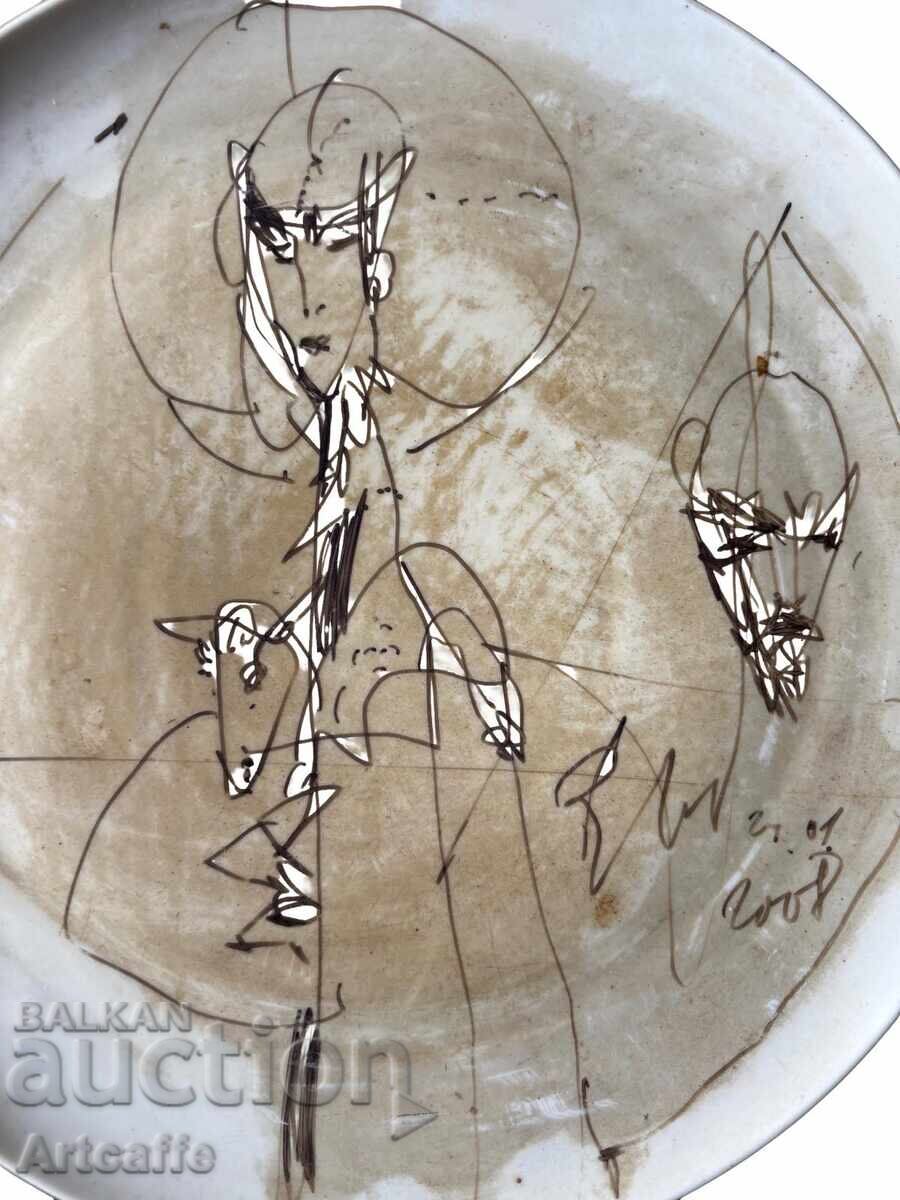 Georgi Trifonov - hand-painted porcelain platter, 2008, signed with price € 250.00 | 488.96 BGN Georgi Trifonov - hand-painted porcelain platter, 2008, signed with price € 250.00 | 488.96 BGN