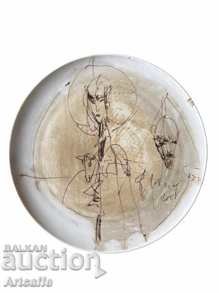 Georgi Trifonov - platou din porțelan pictat, 2008, semnat