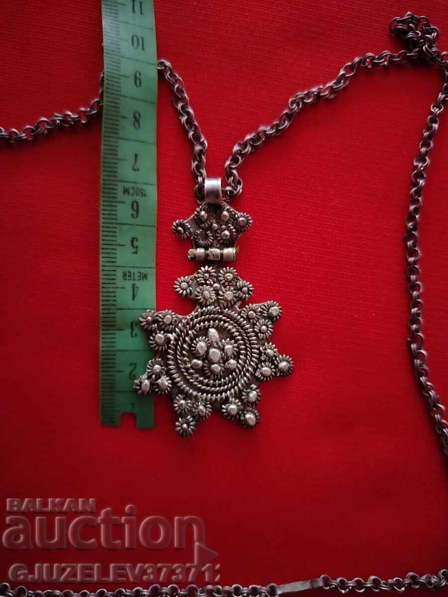 COLIER VINTAGE DIN ARGINT ETIOPAN CU ZALE LIPITE - 5