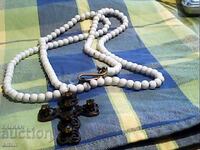 colier din pietre naturale 4mm și cruce