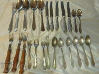 Голям лот ретро български прибори – Алпака и Неръждавейка