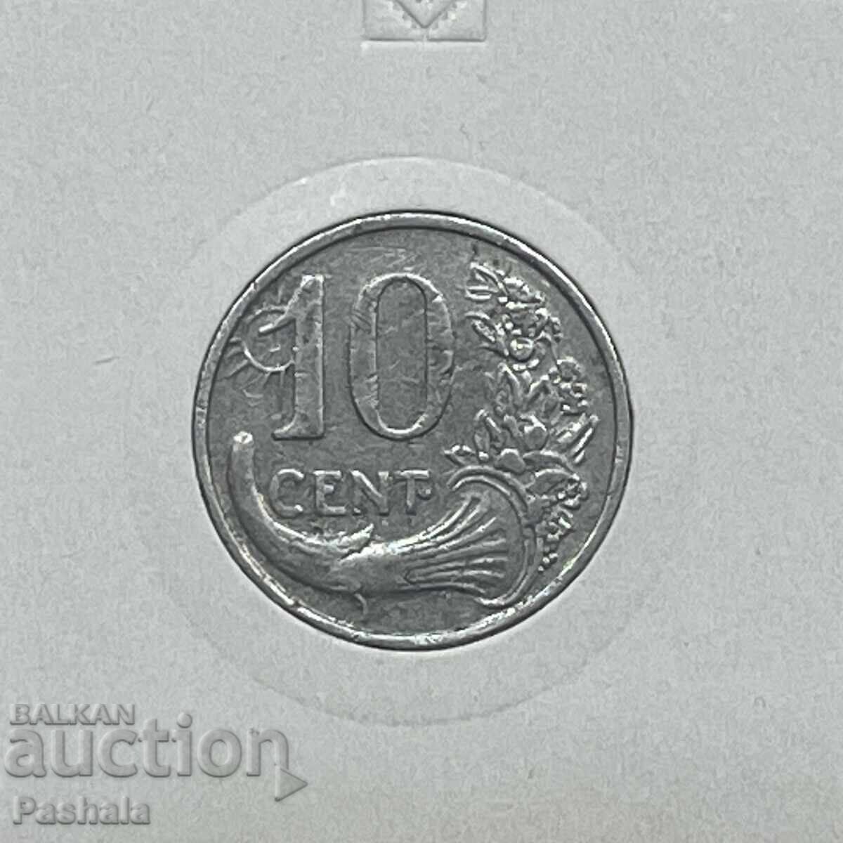 Franța 10 centime 1922. Orașul Nisa. Notgeld