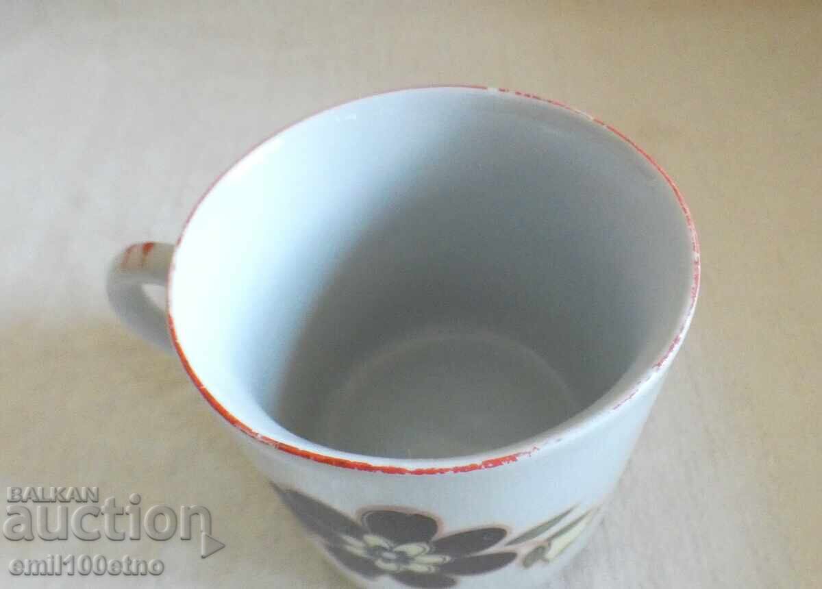 Auction  Tea cup old Bulgarian porcelain Kosta Yordanov Vidin