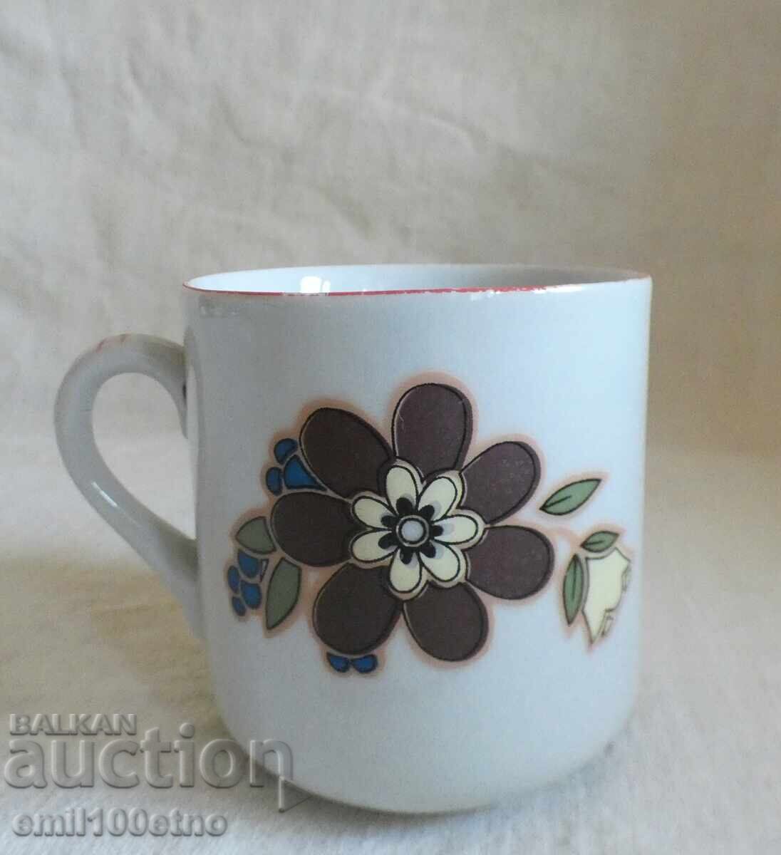 Tea cup old Bulgarian porcelain Kosta Yordanov Vidin