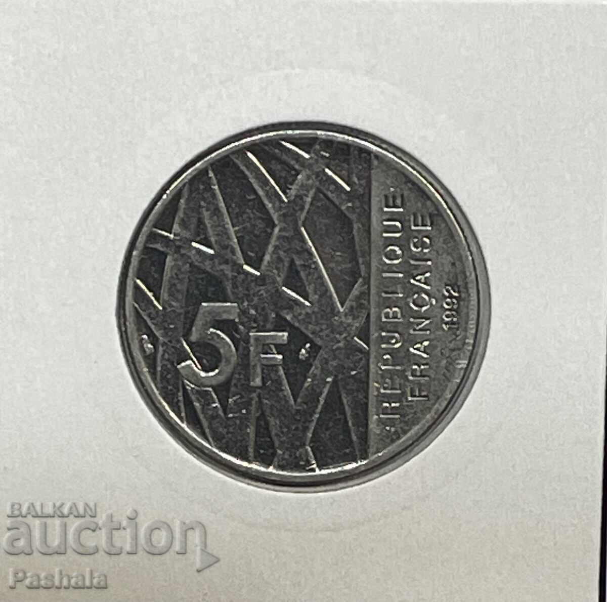 Franța 5 franci 1992