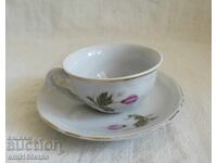 Ceașcă de cafea cu farfurioară porțelan vechi Kosta Yordanov Vidin