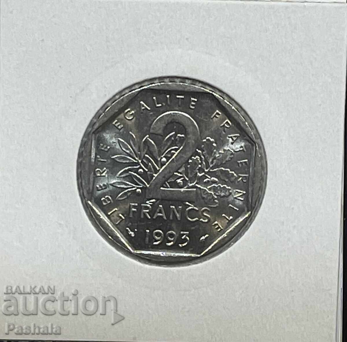 Франция 2 франка 1993 г.