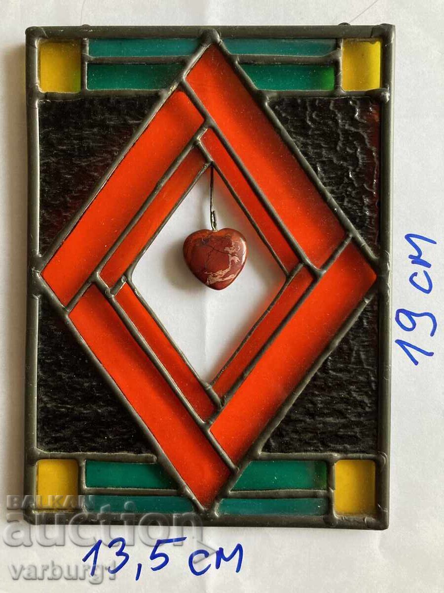 Auction  Stained glass heart for wall hanging