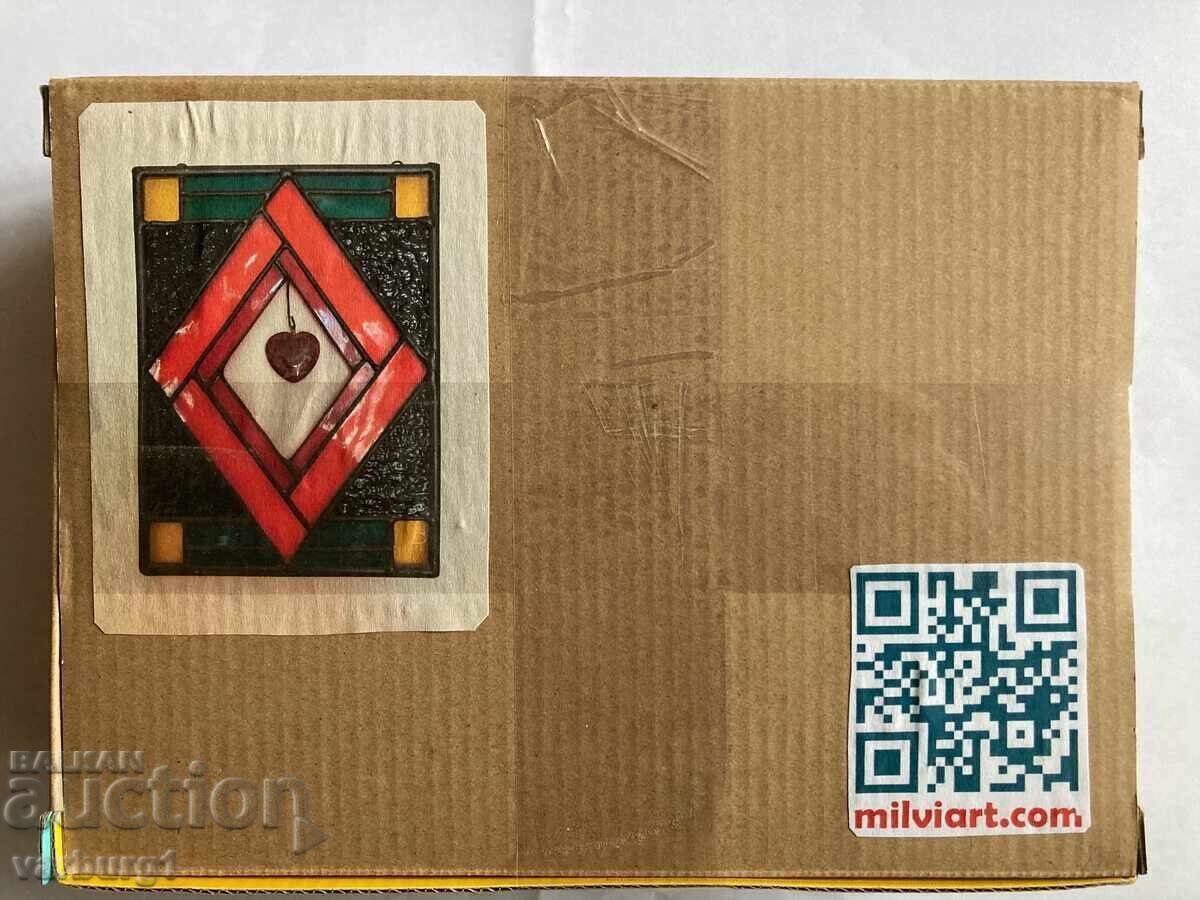 Stained glass heart for wall hanging - 5