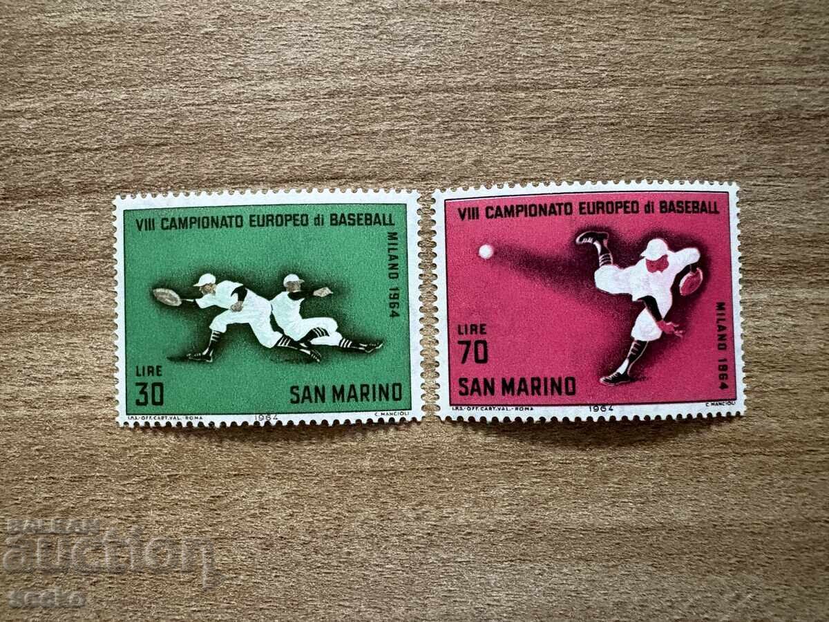Σαν Μαρίνο - Ευρωπαϊκό Πρωτάθλημα Μπέιζμπολ (1964) MNH