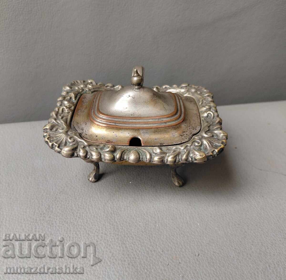 Винтидж посребрен съд за горчица с цена € 3.50 | 6.85 лв.