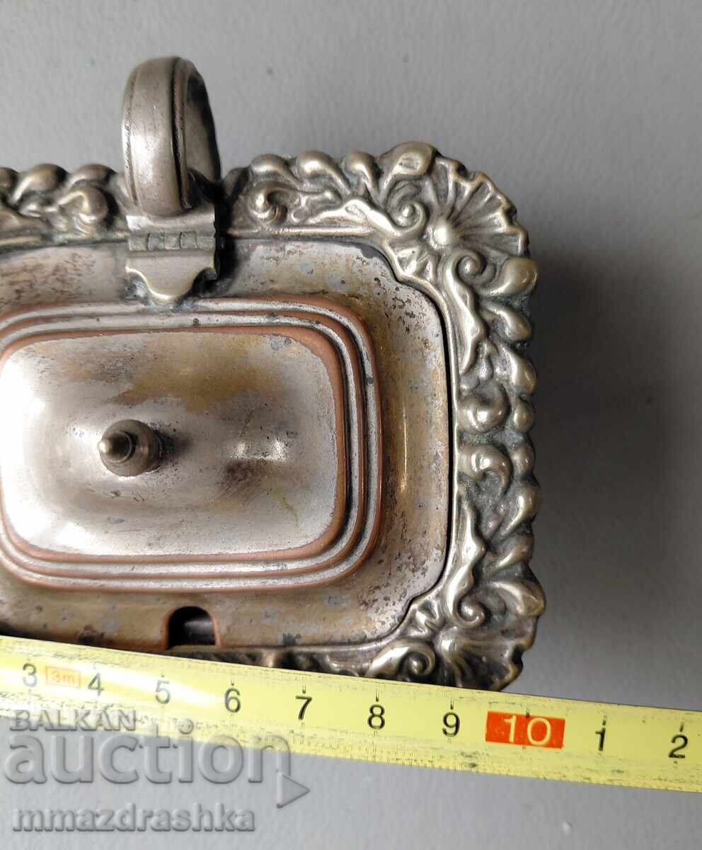 Винтидж посребрен съд за горчица - 6