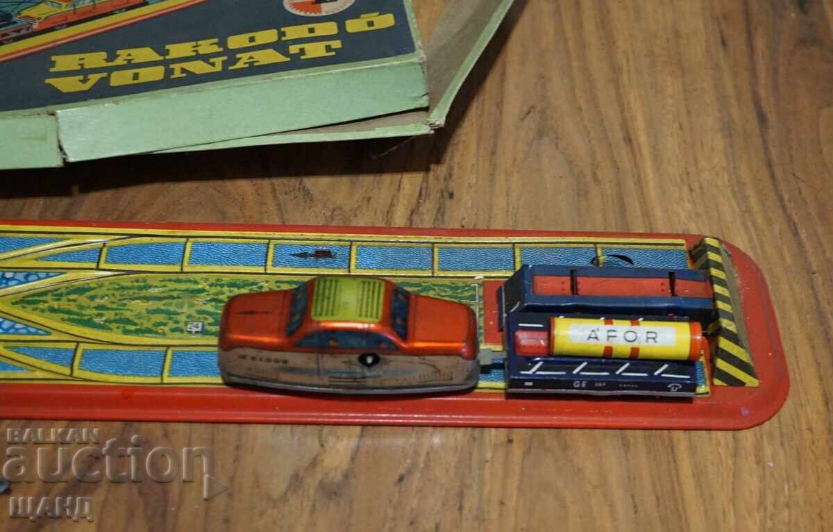 LEMEZ Vintage Hungarian metal mechanical toy train with box with price € 15.45 | 30.22 BGN