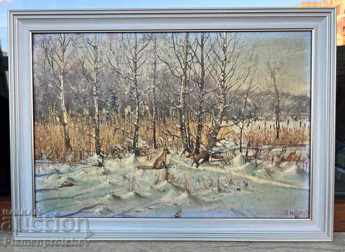 TABLOU UNICAT ÎN ULEI, PICTOR RUS, SEMNAT