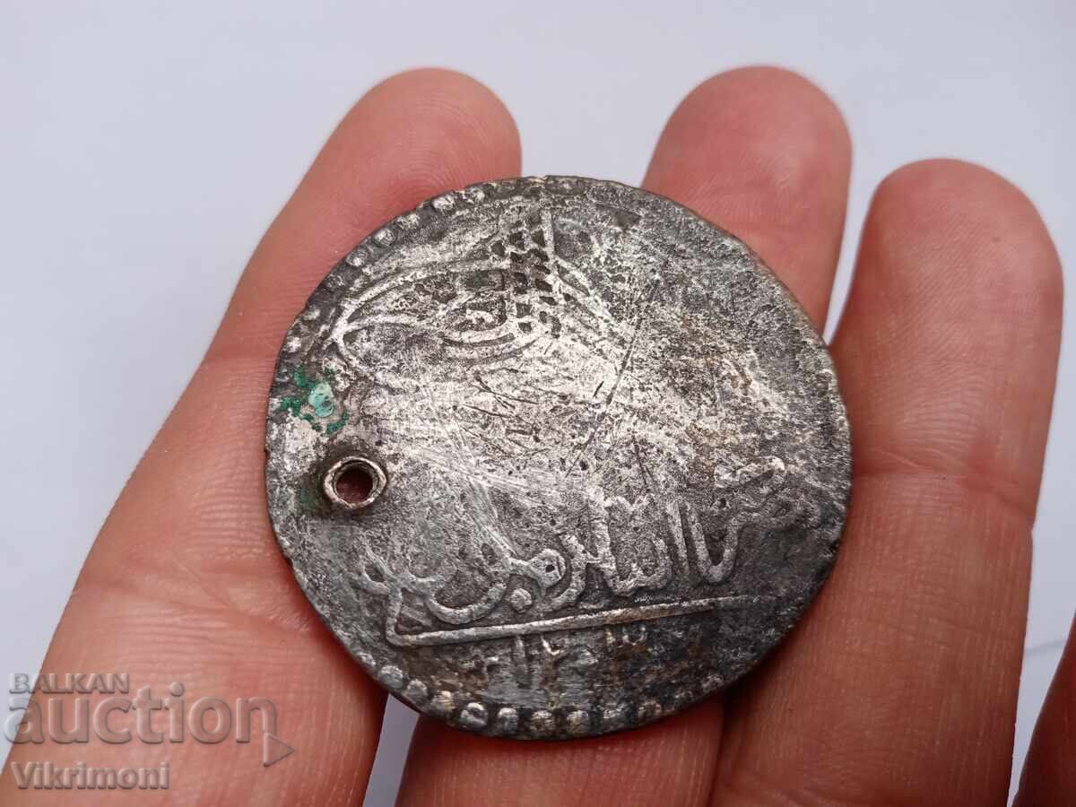 Old Ottoman silver coin yüzlük, from grandmother's dowry - 6