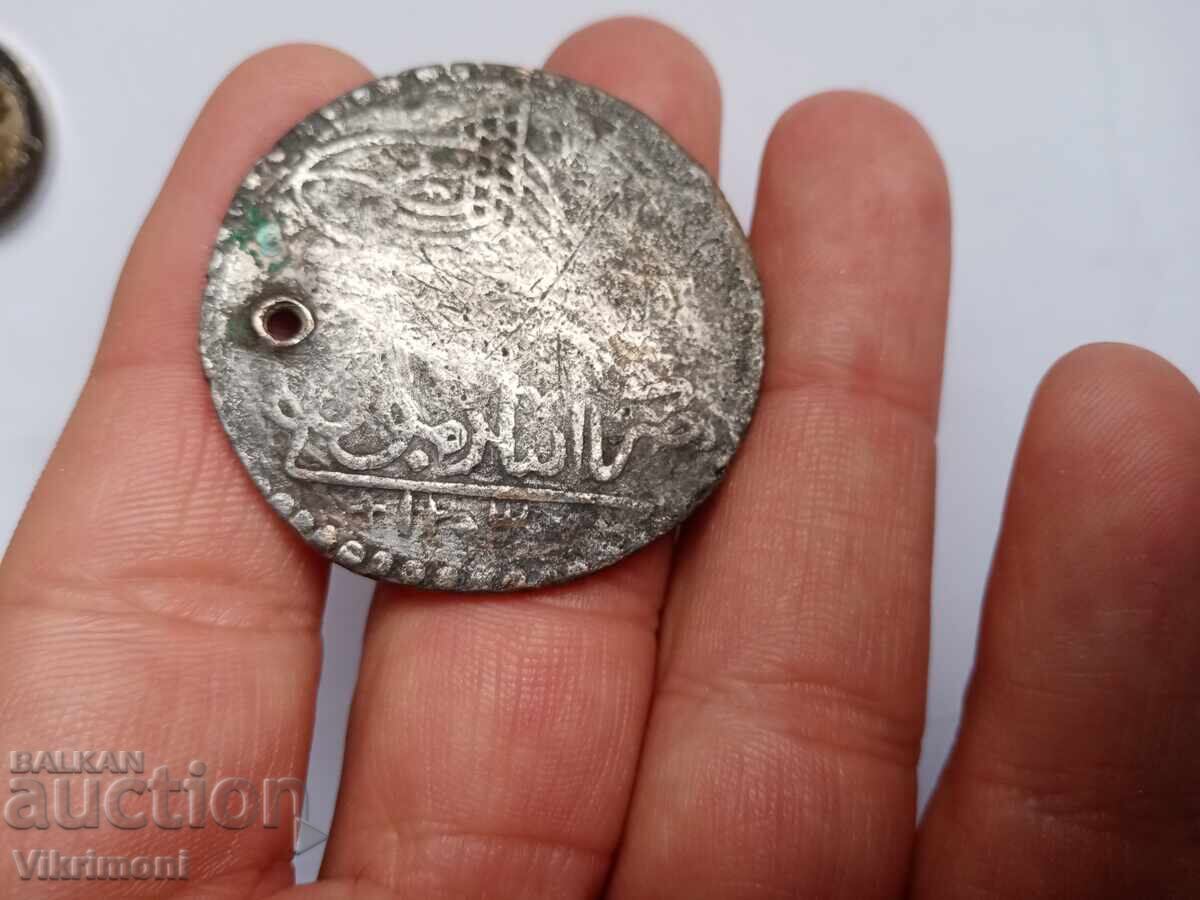 Old Ottoman silver coin yüzlük, from grandmother's dowry - 7
