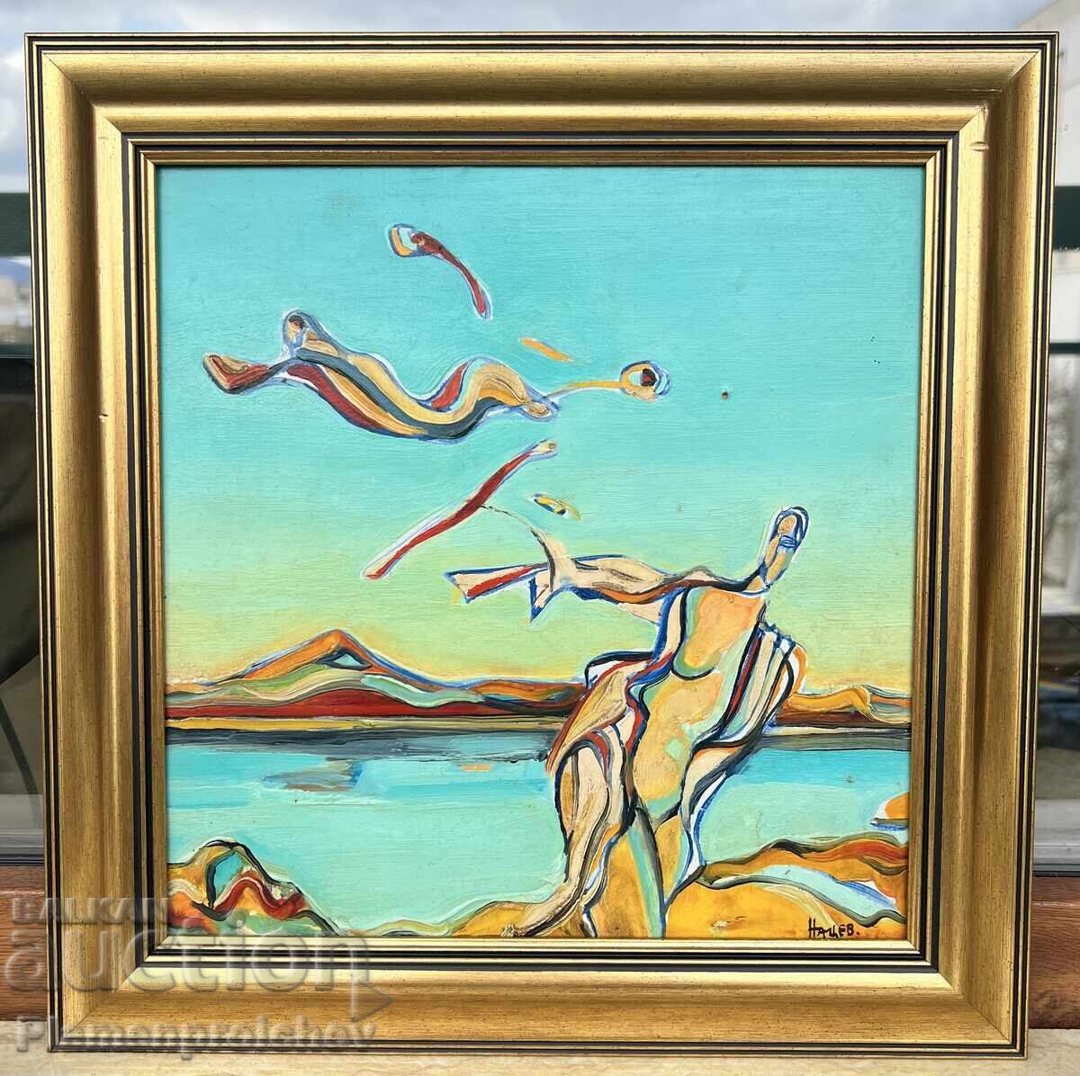 ΜΟΝΑΔΙΚΟΣ ΑΦΗΡΗΜΕΝΟΣ ΠΙΝΑΚΑΣ ΕΛΑΙΟΓΡΑΦΙΑ ΥΠΟΓΕΓΡΑΜΜΕΝΟΣ NACEV