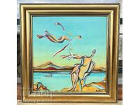 УНИКАТ АБСТРАКТНА КАРТИНА МАСЛО ПОДПИСАНА НАЦЕВ