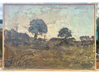 TABLOU FOARTE VECHI, ULEI PE PÂNZĂ