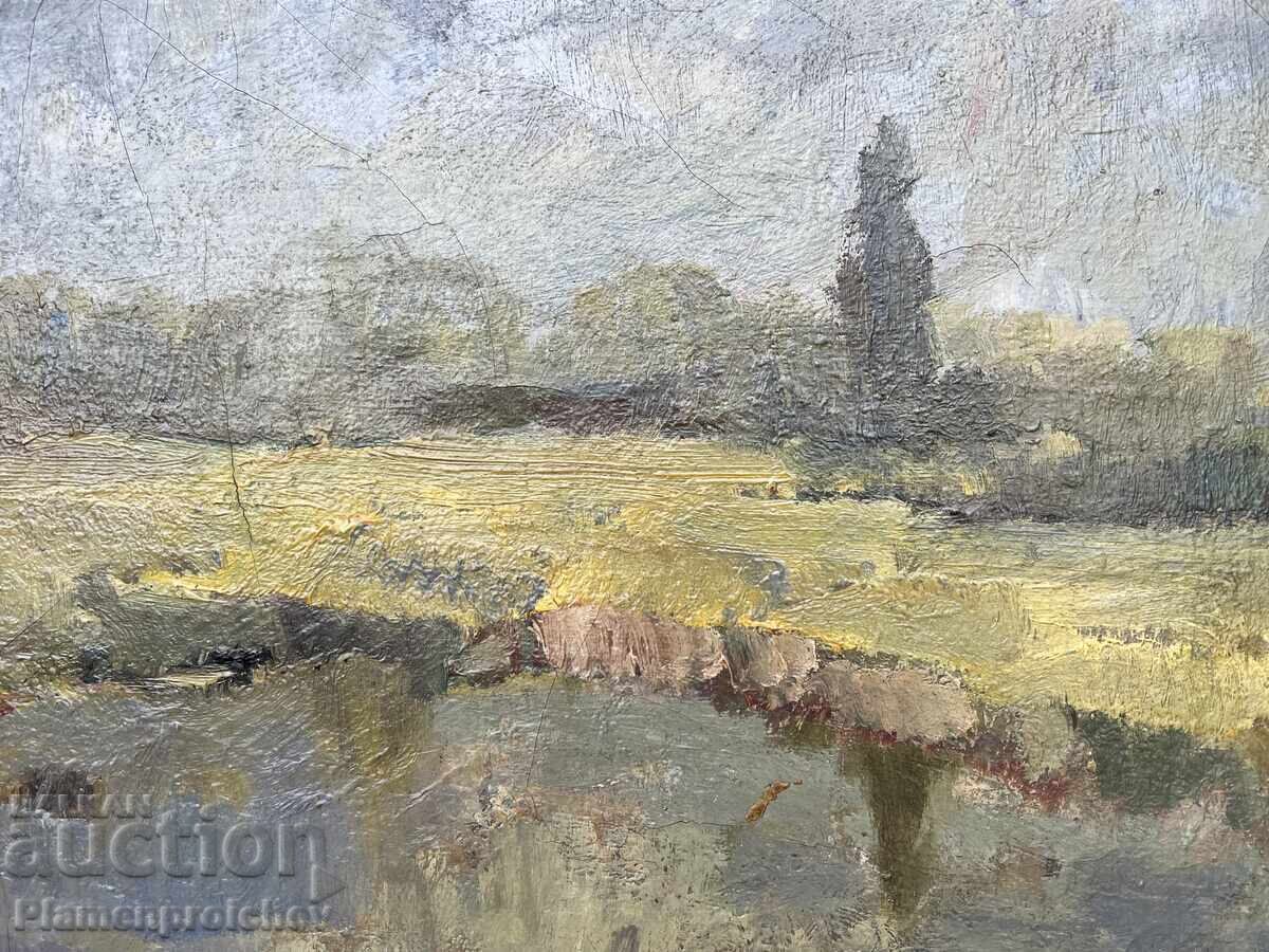 TABLOU FOARTE VECHI, ULEI PE PÂNZĂ - 5