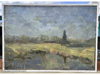 TABLOU FOARTE VECHI, ULEI PE PÂNZĂ