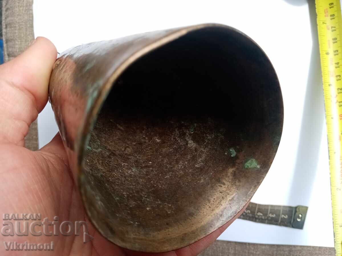 Стар бронзов чан ,голям,тюмбелек,хлопка,звънец, - 5