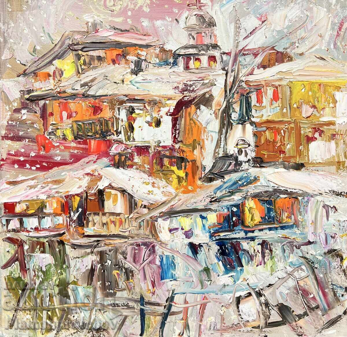 POVESTE DE IARNĂ TABLOU ULEI PE PÂNZĂ DIAN PETROV 2025 cu preț € 200.00 | 391.17 BGN