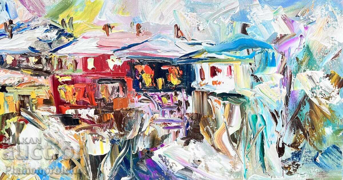 ABOVE THE ROOFS OIL PAINTING ON CANVAS DIAN PETROV 2025 - 5