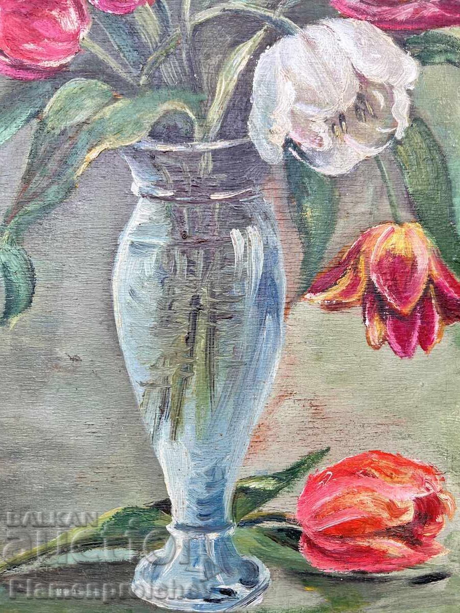 Livrarea TABLOU VECHI ÎN ULEI NATURĂ MOARTĂ UNICĂ