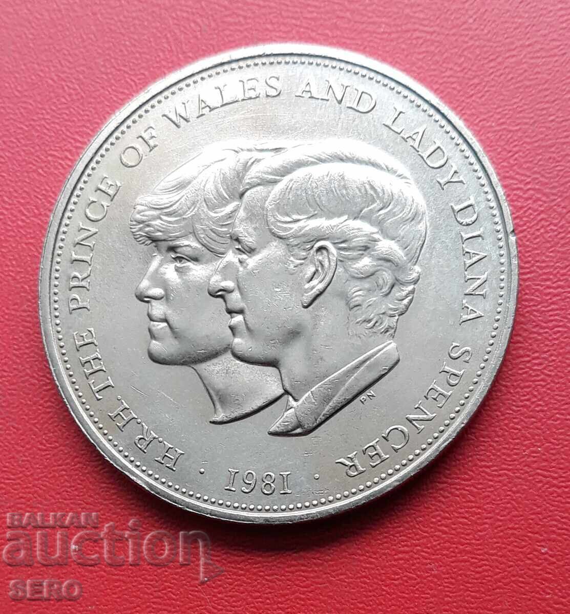 Marea Britanie - 25 pence 1981 - nunta lui Charles și Diana